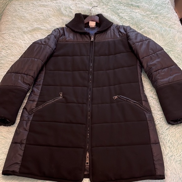 Blue les copains fabric and nylon car coat size medium. - Picture 14 of 14